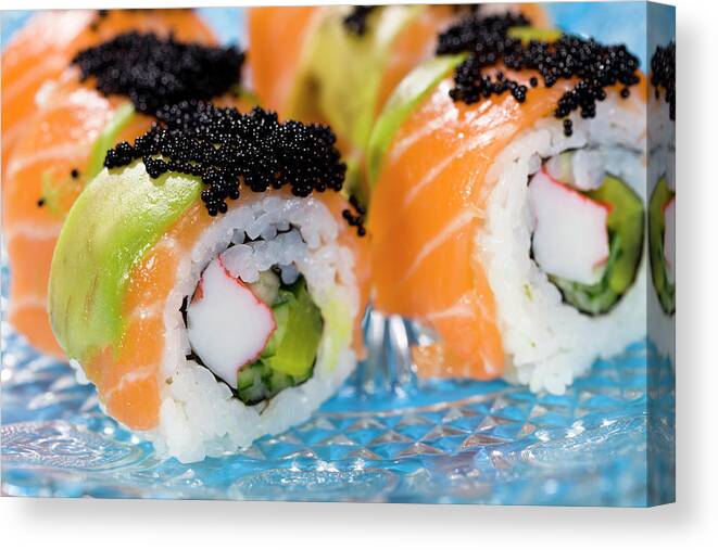 Asian And Indian Ethnicities Canvas Print featuring the photograph Sushi #2 by Trutenka