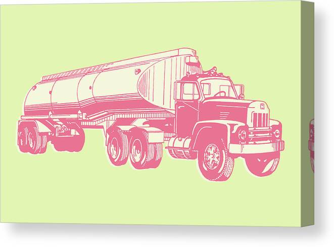 Campy Canvas Print featuring the drawing Tanker Truck #2 by CSA Images