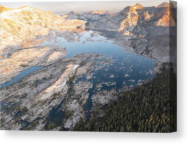 Landscapeaerial Canvas Print featuring the photograph The Scenic Lake Aloha In The Desolation #2 by Ethan Daniels