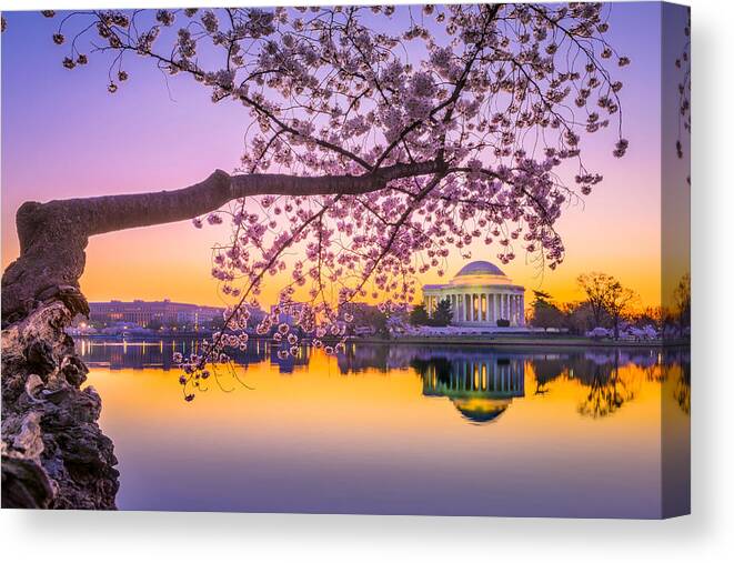 Landscape Canvas Print featuring the photograph Washington, Dc At The Jefferson #2 by Sean Pavone