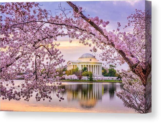 Landscape Canvas Print featuring the photograph Washington Dc, Usa At The Jefferson #2 by Sean Pavone