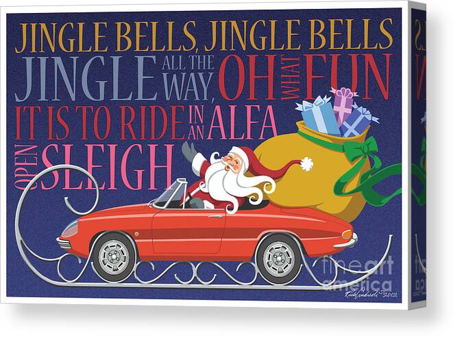 Alfa Canvas Print featuring the digital art 2012 Alfa Club Christmas Card by Rick Andreoli