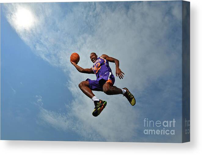 Davon Reed Canvas Print featuring the photograph 2017 Nba Rookie Photo Shoot by Jesse D. Garrabrant