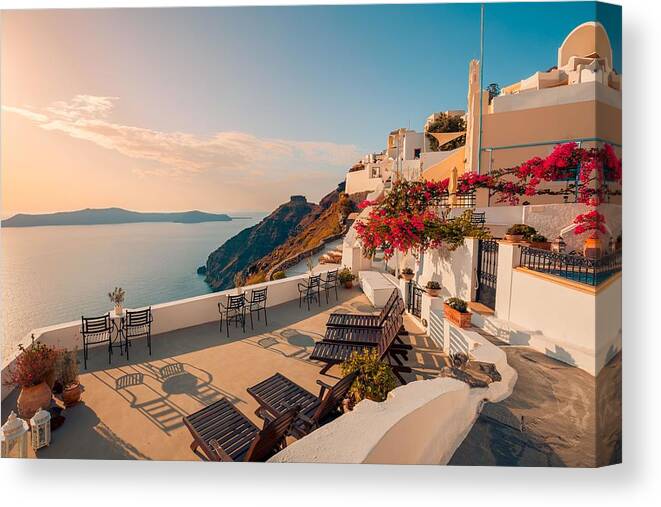 Landscape Canvas Print featuring the photograph Amazing Evening View Over White #3 by Levente Bodo