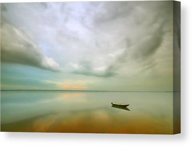 Landscape Canvas Print featuring the photograph Boat... by Krzysztof Browko