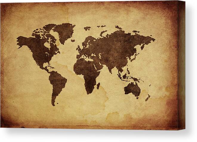 Close Up Of Antique World Map Canvas Print Canvas Art By Tetra