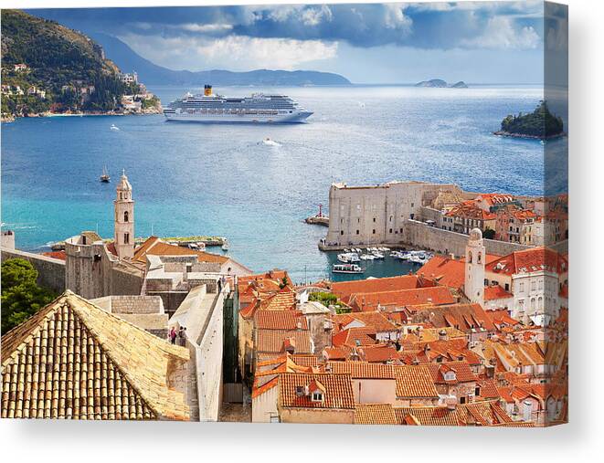 Sea Canvas Print featuring the photograph Dubrovnik, Croatia #3 by Jan Wlodarczyk