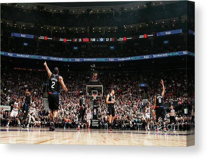 Kawhi Leonard Canvas Print featuring the photograph La Clippers V Toronto Raptors #3 by Mark Blinch