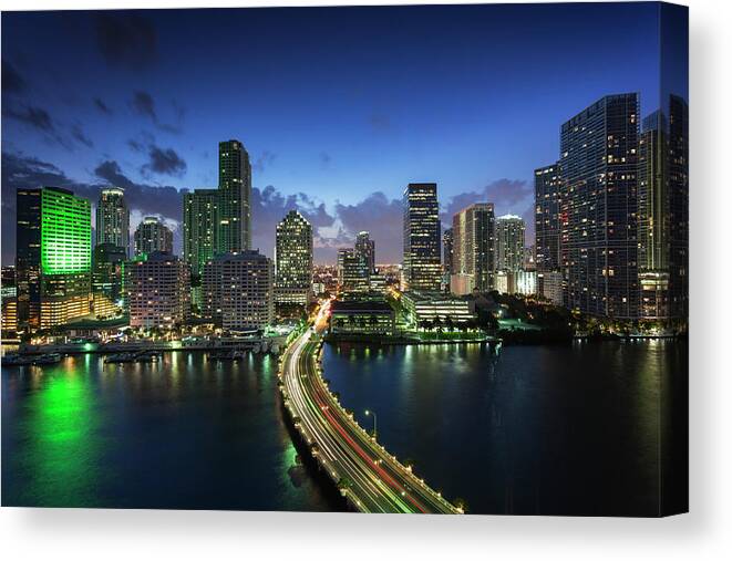 East Canvas Print featuring the photograph Miami, Florida, Exterior View #3 by Walter Bibikow