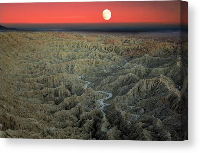 Estock Canvas Print featuring the digital art Moonscape #3 by Heeb Photos