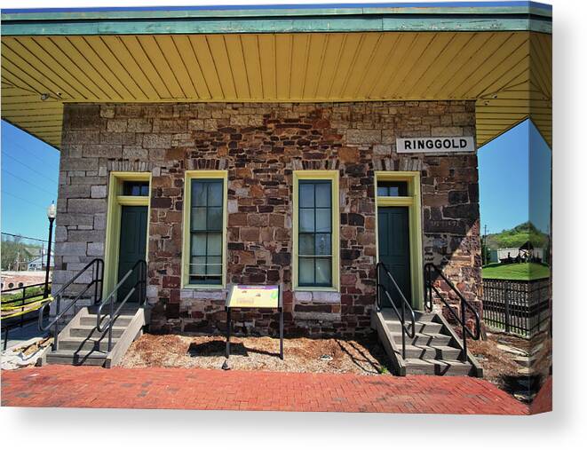 Railroad Canvas Print featuring the photograph Ringgold Depot #3 by George Taylor