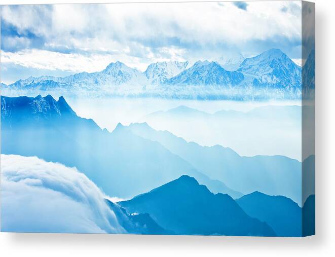 Chinese Culture Canvas Print featuring the photograph Sea Of Clouds #3 by 4x-image