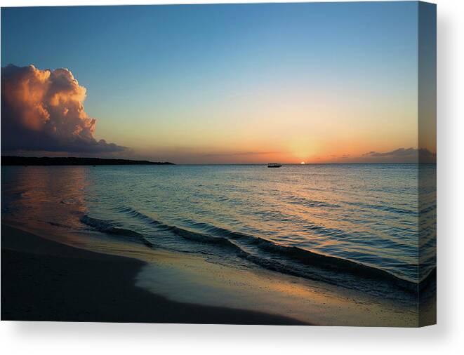 Tranquility Canvas Print featuring the photograph Seven Mile Beach, Negril, Jamaica #3 by Cultura Exclusive/karen Fox