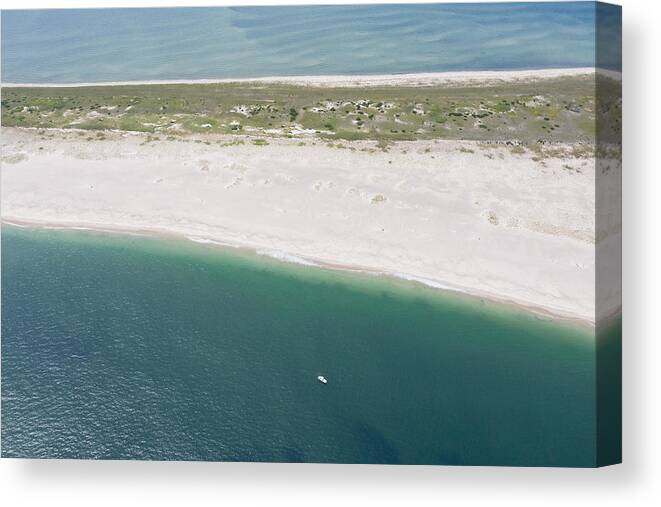 Landscapeaerial Canvas Print featuring the photograph The Cold Waters Of The Atlantic Ocean #3 by Ethan Daniels