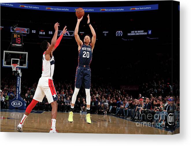 Nba Pro Basketball Canvas Print featuring the photograph Washington Wizards V New York Knicks by Nathaniel S. Butler