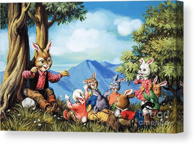 Trees Canvas Print featuring the painting Brer Rabbit by Virginio Livraghi