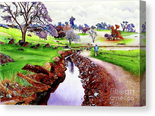 Canal Canvas Print featuring the painting #380 Canal Trail #380 by William Lum