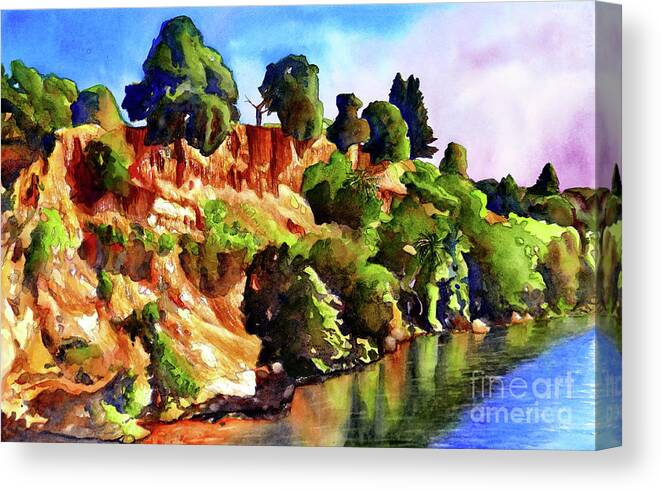 Fair Oaks Bluff Canvas Print featuring the painting #393 Sunrise Recreation Area #393 by William Lum
