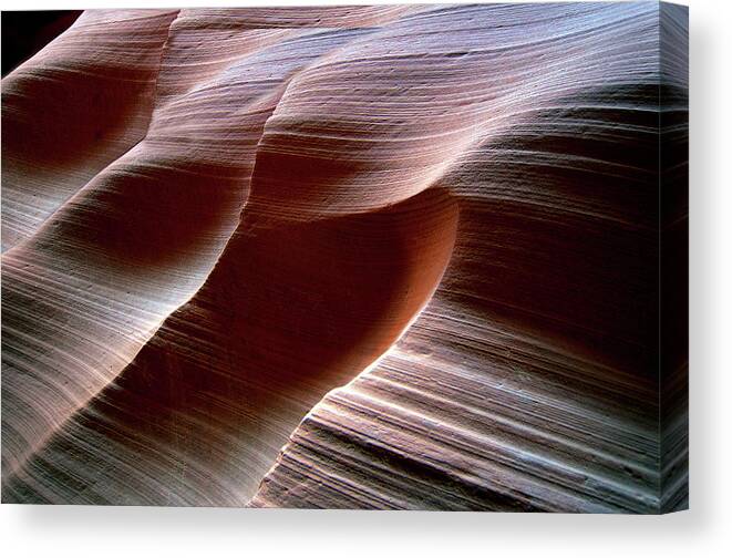 Antelope Canyon Canvas Print featuring the photograph Abstract Sandstone Sculptured Canyon #4 by Mitch Diamond