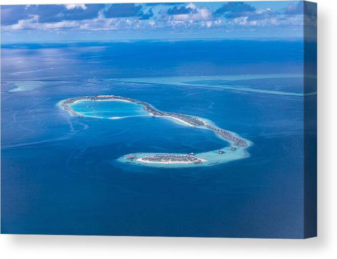 Landscape Canvas Print featuring the photograph Aerial View On Tropical Islands #4 by Levente Bodo
