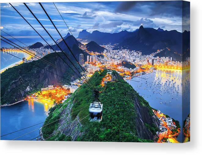 Estock Canvas Print featuring the digital art Cityscape, Rio De Janeiro, Brazil #4 by Antonino Bartuccio