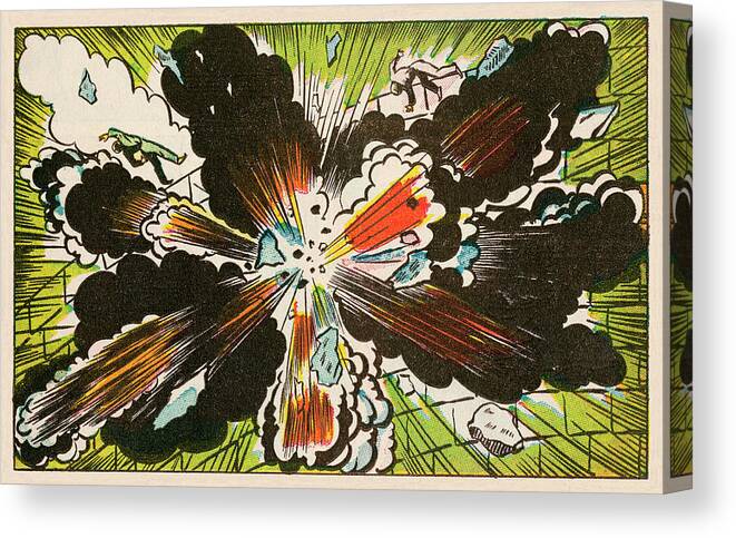 Armed Forces Canvas Print featuring the drawing Explosion by CSA Images