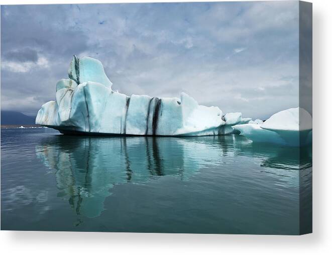 Scenics Canvas Print featuring the photograph Icebergs On Glacial Lagoon #4 by Arctic-images