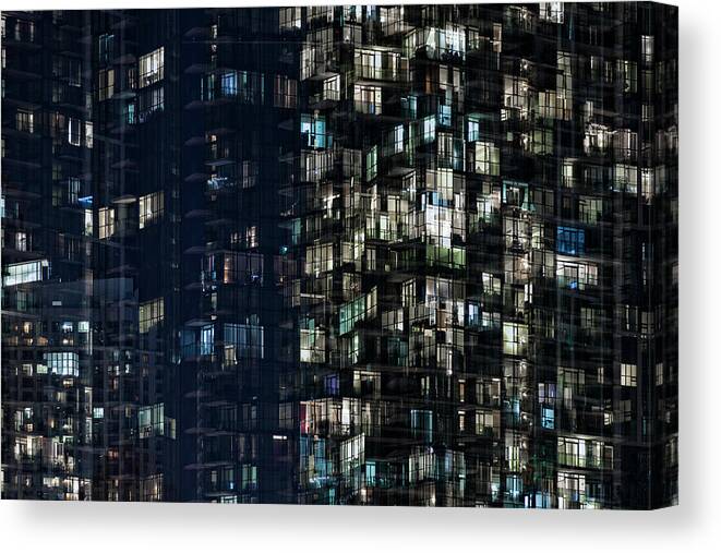 Window Canvas Print featuring the photograph Mirage - An Ode to Urban Life. by Shankar Adiseshan