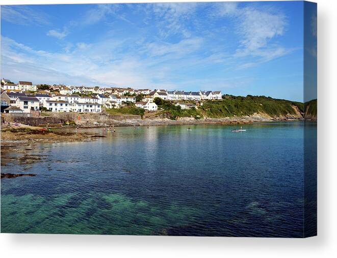 Bay Canvas Print featuring the photograph Scenic Cornwall - Portscatho #4 by Seeables Visual Arts