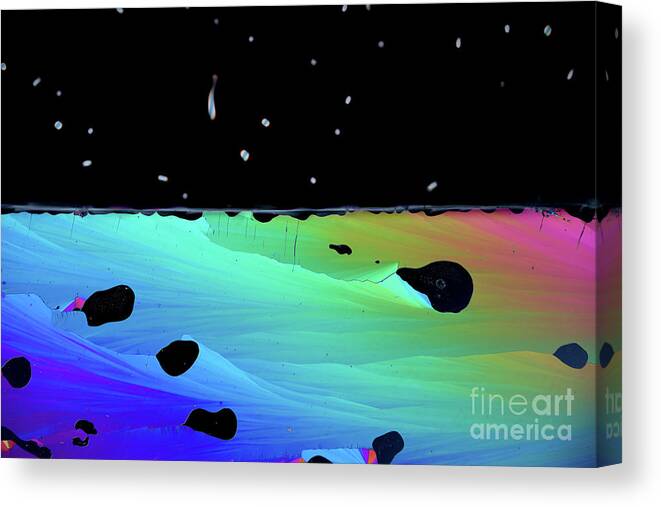 Crossed Polarised Canvas Print featuring the photograph Sulphur Crystals #4 by Karl Gaff / Science Photo Library