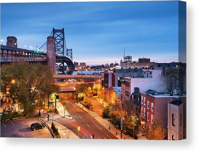 Landscape Canvas Print featuring the photograph Philadelphia, Pennsylvania, Usa #43 by Sean Pavone