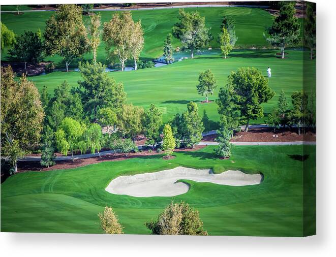 Golf Canvas Print featuring the photograph Beautiful Aerial Of A Golf Resort In Las Vegas Nevada #5 by Alex Grichenko