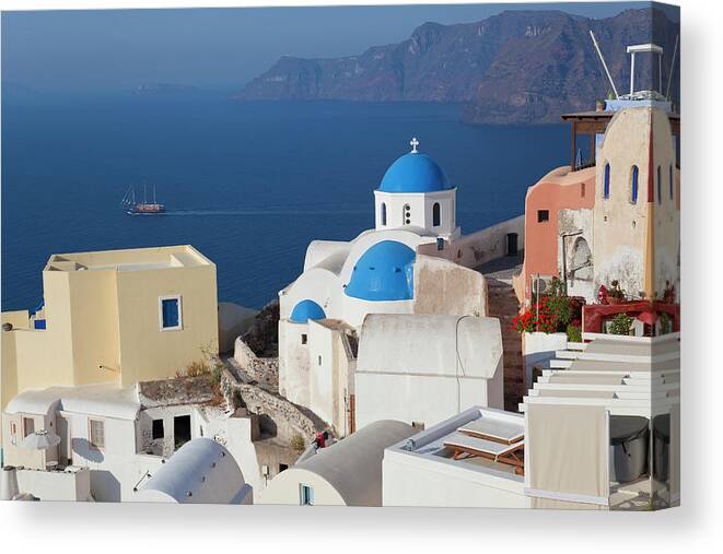 Tranquility Canvas Print featuring the photograph Oia, Santorini, Cyclades Islands, Greece #5 by Peter Adams