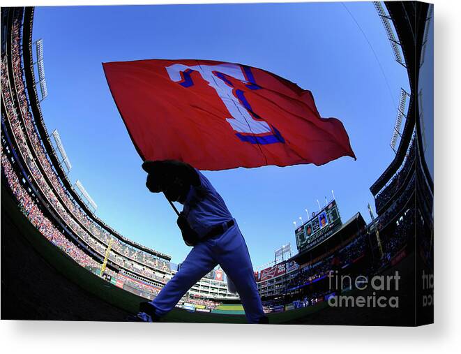 American League Baseball Canvas Print featuring the photograph Seattle Mariners V Texas Rangers by Tom Pennington