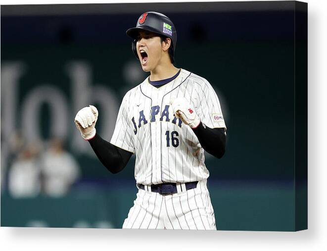 2nd Base Canvas Print featuring the photograph Shohei Ohtani #5 by Megan Briggs