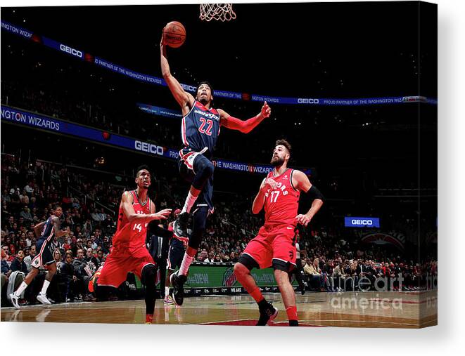 Nba Pro Basketball Canvas Print featuring the photograph Toronto Raptors V Washington Wizards by Ned Dishman