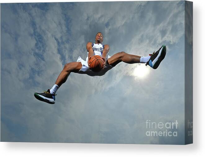 Dennis Smith Jr Canvas Print featuring the photograph 2017 Nba Rookie Photo Shoot #6 by Jesse D. Garrabrant