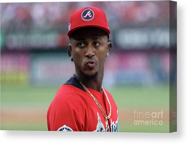 Looking Over Shoulder Canvas Print featuring the photograph 89th Mlb All-star Game, Presented By by Patrick Smith