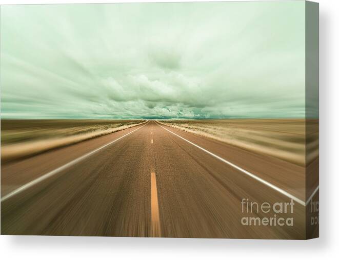 Arizona Canvas Print featuring the photograph Arizona Desert Highway by Raul Rodriguez
