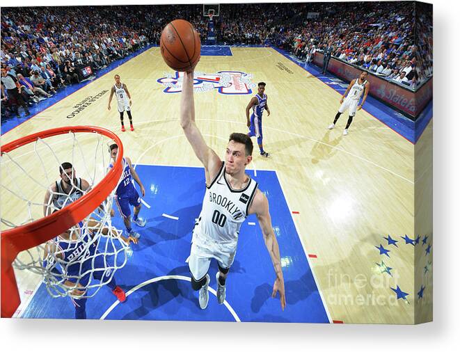 Playoffs Canvas Print featuring the photograph Brooklyn Nets V Philadelphia 76ers - by Jesse D. Garrabrant
