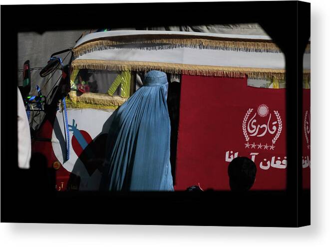 War Canvas Print featuring the photograph Herat Through A Humvee Window #6 by Chris Hondros