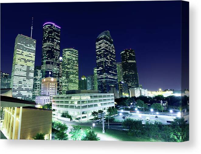 Scenics Canvas Print featuring the photograph Houston Downtown #6 by Lightkey