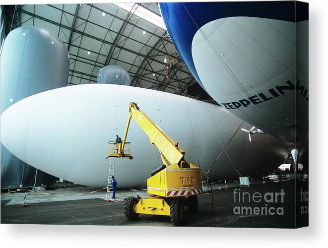 Technological Canvas Print featuring the photograph Zeppelin Nt Construction #6 by Philippe Psaila/science Photo Library