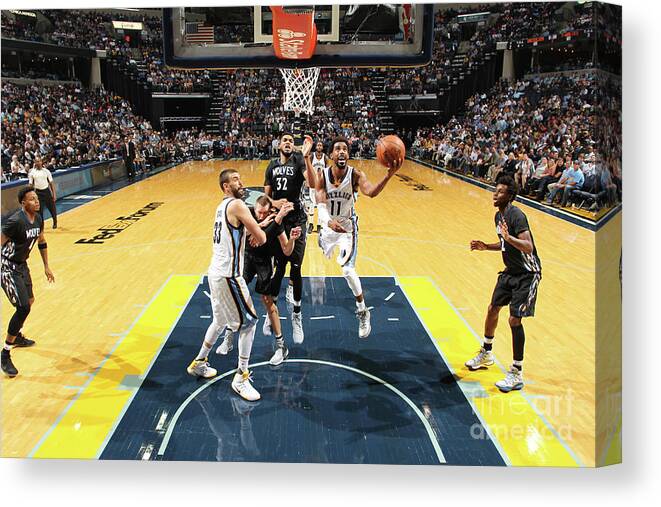 Nba Pro Basketball Canvas Print featuring the photograph Minnesota Timberwolves V Memphis by Joe Murphy