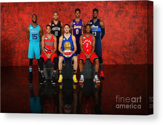 Kemba Walker Canvas Print featuring the photograph Nba All-star Portraits 2017 #7 by Jesse D. Garrabrant
