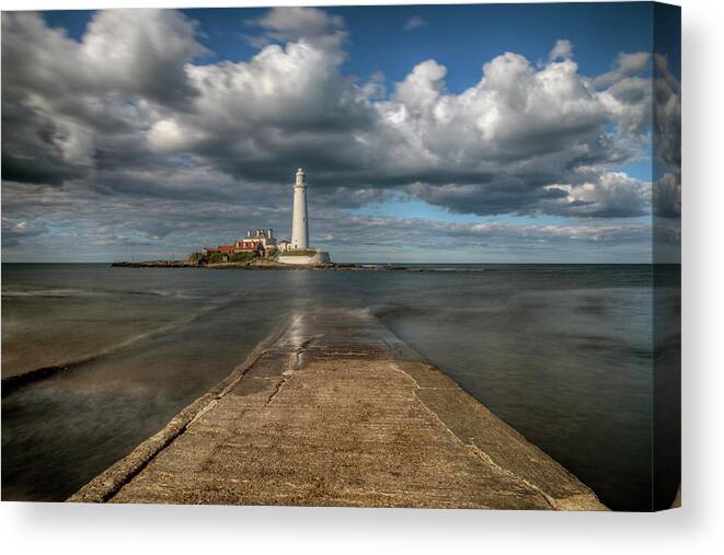 St Mary's Lighthouse Canvas Print featuring the photograph St Mary's Lighthouse - England #7 by Joana Kruse