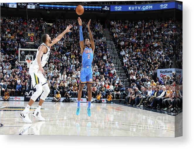 Nba Pro Basketball Canvas Print featuring the photograph Oklahoma City Thunder V Utah Jazz by Melissa Majchrzak