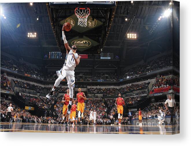 Mike Conley Canvas Print featuring the photograph Memphis Grizzlies V Indiana Pacers #9 by Ron Hoskins