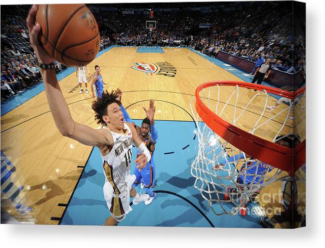 Nba Pro Basketball Canvas Print featuring the photograph New Orleans Pelicans V Oklahoma City by Bill Baptist