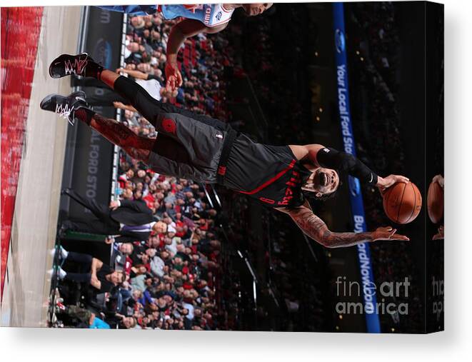 Nba Pro Basketball Canvas Print featuring the photograph Sacramento Kings V Portland Trail by Sam Forencich
